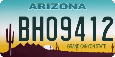 AZ license plate BHO9412