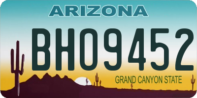 AZ license plate BHO9452
