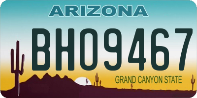 AZ license plate BHO9467