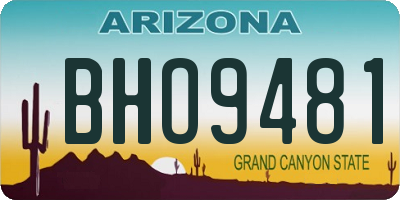 AZ license plate BHO9481