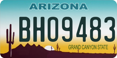 AZ license plate BHO9483