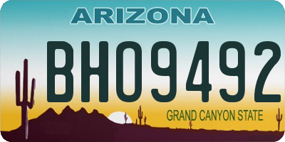AZ license plate BHO9492