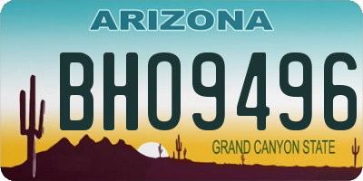 AZ license plate BHO9496
