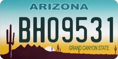 AZ license plate BHO9531
