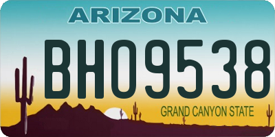 AZ license plate BHO9538