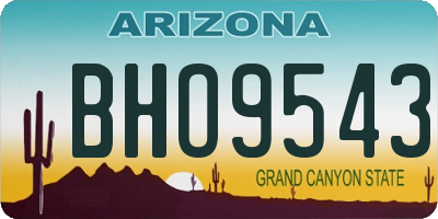 AZ license plate BHO9543