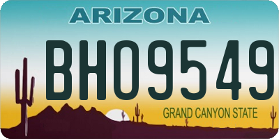 AZ license plate BHO9549