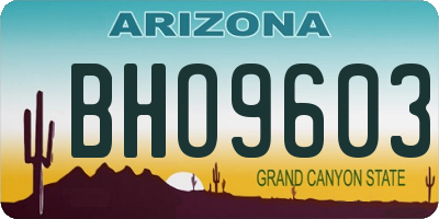 AZ license plate BHO9603