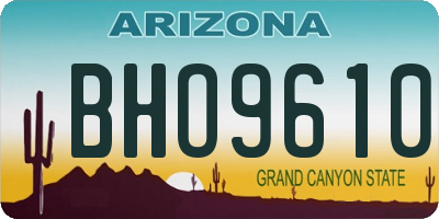 AZ license plate BHO9610