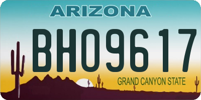 AZ license plate BHO9617