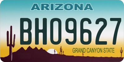 AZ license plate BHO9627