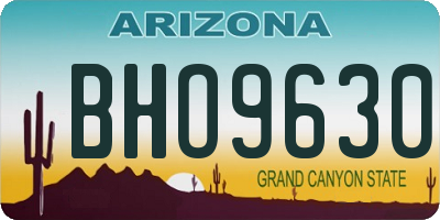 AZ license plate BHO9630