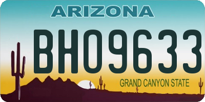 AZ license plate BHO9633