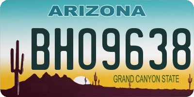 AZ license plate BHO9638