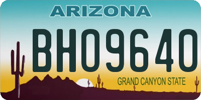 AZ license plate BHO9640