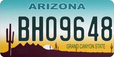 AZ license plate BHO9648