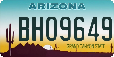 AZ license plate BHO9649