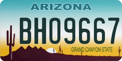 AZ license plate BHO9667