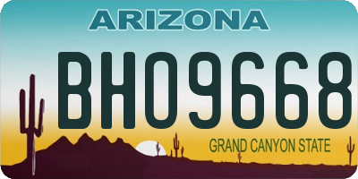 AZ license plate BHO9668