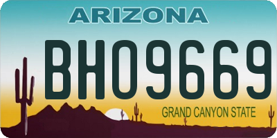AZ license plate BHO9669