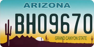 AZ license plate BHO9670