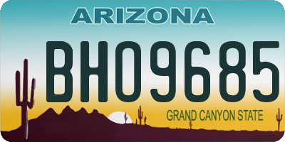 AZ license plate BHO9685