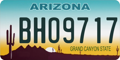 AZ license plate BHO9717