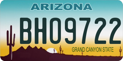 AZ license plate BHO9722