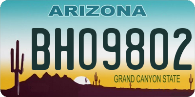 AZ license plate BHO9802