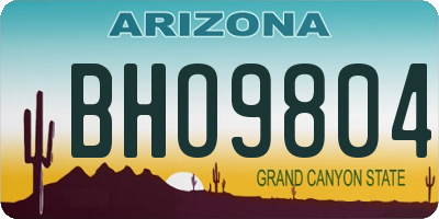 AZ license plate BHO9804