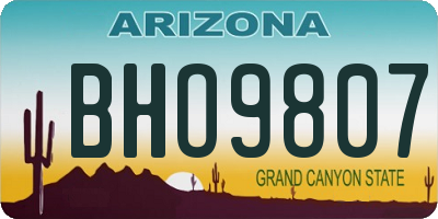 AZ license plate BHO9807