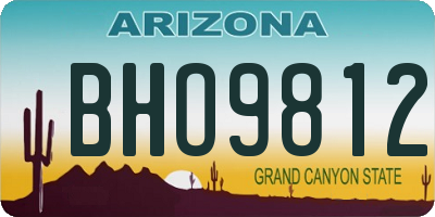 AZ license plate BHO9812