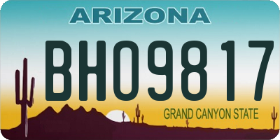 AZ license plate BHO9817
