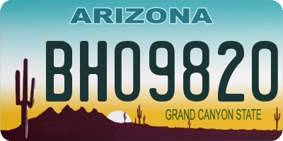 AZ license plate BHO9820