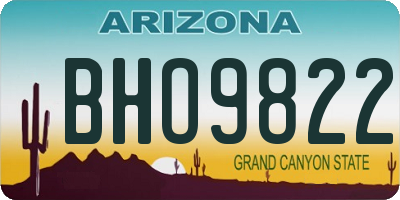 AZ license plate BHO9822