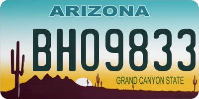 AZ license plate BHO9833