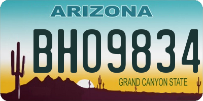 AZ license plate BHO9834