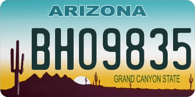 AZ license plate BHO9835