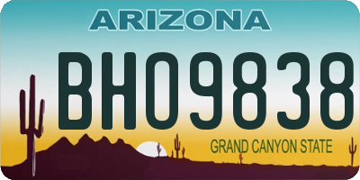 AZ license plate BHO9838