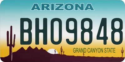 AZ license plate BHO9848