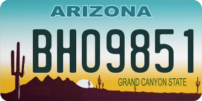 AZ license plate BHO9851