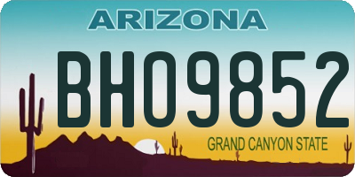AZ license plate BHO9852
