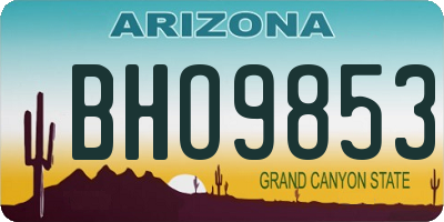 AZ license plate BHO9853