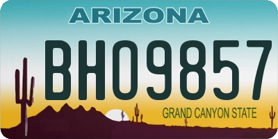 AZ license plate BHO9857