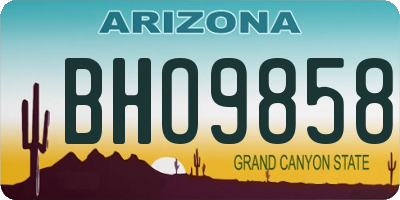 AZ license plate BHO9858