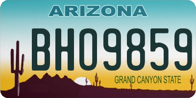 AZ license plate BHO9859