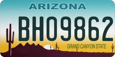 AZ license plate BHO9862