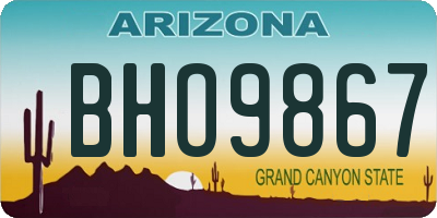 AZ license plate BHO9867