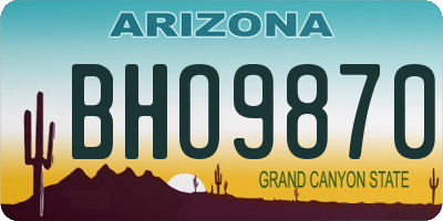 AZ license plate BHO9870