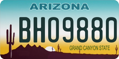 AZ license plate BHO9880